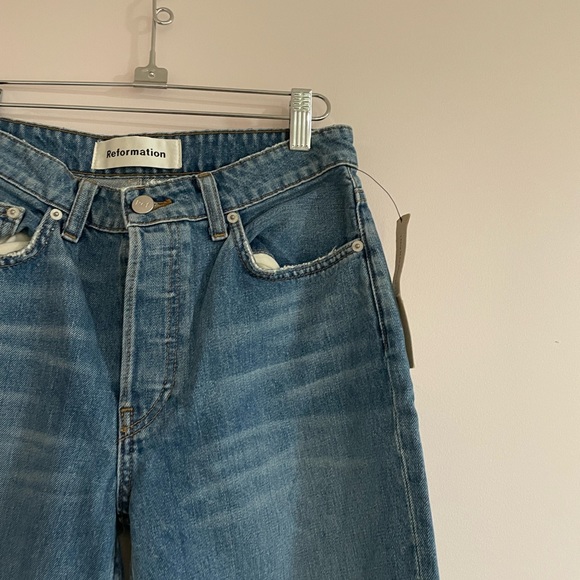NWT Reformation Petite Brooke High Rise Straight Jean 27P - Picture 4 of 7